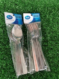 Zelex /Toffi Sudu atau Garfu 12 pcs / Fork or spoon 12 pcs High Quality food grade Tebal & Shine Sta