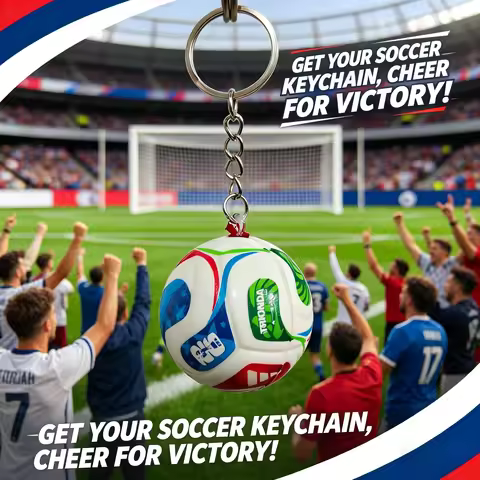 Soccer Ball Keychain Cheer for Victory Mini Football Charm Keyring Sports Souvenir Gift for Football