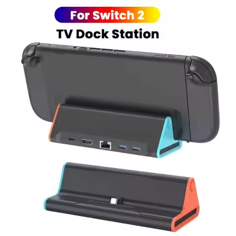 For Switch 2 TV Dock Station Charging Dock Base with 4K HDMI-compatible Output/Type C Port/USB Port 