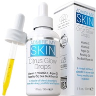 Admire My Skin Vitamin C Gua Sha Oil for Face - Organic Facial Oil for Glowing Skin with + Argan & R