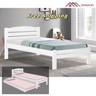 Katil ⭐Furniture Art Full Solid Wooden Single Bed Frame/ Super Single Bed Frame/ Katil Kayu / Katil Bujang/ Katil Budak