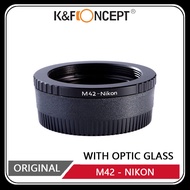 K&F concept Lens adapter M42 Lenses to Nikon F Mount Camera Adapter with Optic Glass