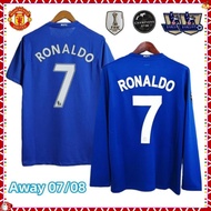 2008 Manchester United Retro Away Jersey Ronaldo 07/08 Short Sleeve Football Uniform S-2XL