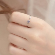 丹泉石925純銀側邊小鋯石設計開口式戒指