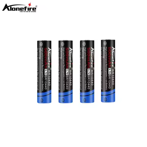 Alonefire 10440 500mAh 3.7V Rechargeable Lithium Battery for Flashlight Headlamp Torch Handheld fan 