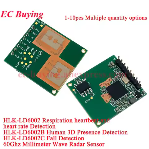 60GHz HLK-LD6002 LD6002B LD6002C 60G FMCW Radar Sensor Module Human Respiratory Alarm Heart Rate Fet