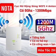 Bộ mở rộng sóng wifi 4 râu 5G công suất 1200Mbps 2.4G/5G 1200Mbps router phát wifi xuyên tường mạnh