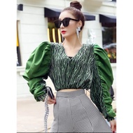 9.9 SALE (6 COLORS) Leopard puff balloon balloon shirt *2231