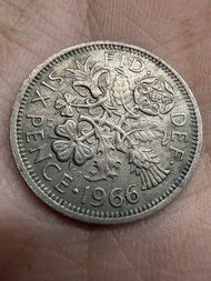 英國🇬🇧1966年6便士硬幣