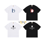BAPE T-Shirt with Letters and Monkey Head Printed In Small Basic Size, Unisex Men's and Women's T-Sh