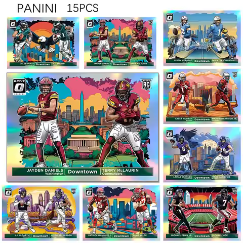 PANINI DIY 15PCS/SET Downtown Duos 2024 football Mahomes BROCK PURDY MCCARTHY JAYDEN DANIELS Homemad