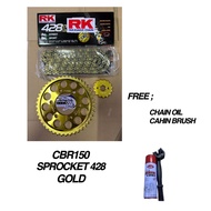 HONDA CBR150 SPROCKET GOLD ORING 428 SET RK ESPADA GS428KLO-132 ( 14-15 ) ( 43-47 ) SPROCKET SET ORI