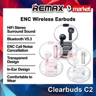 Remax Clearbuds C2 ENC Wireless Earbuds Call Noise Cancellation Earphone ENC Headphone Remax Bluetoo
