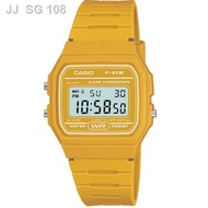 ◙△Casio Casio watch F91W female small square F-91WM jelly color transparent strap electronic watch F-91WS