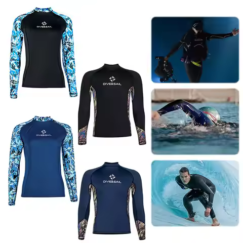 One-Piece Diving Suit Long-Sleeve Diving Skin Beachwear Quick-Dry Jumpsuit Swimming Suit for Snorkel