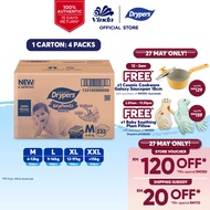Drypers DryPantz Baby Diapers M58/ L48/ XL42/ XXL36 (4 Packs)