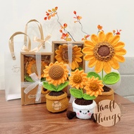 Wool sunflower pot gift box - wool flower gift set October 20, Kraft Things birthday C01