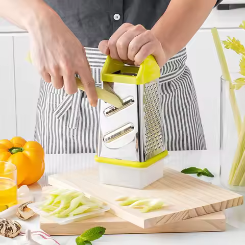Multifunctional Vegetable Grater Chopper 4 Side Manual Stainless Steel Cheese Garlic Ginger Fruit Cu