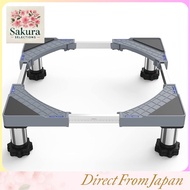 Adjustable Stainless Steel Washing Machine and Refrigerator Stand with Height Extension Jack, Anti-V