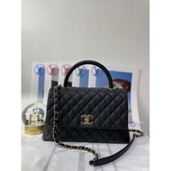 Chanel Coco Handle Medium Black Caviar Ghw Bag