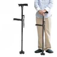 Collapsible Telescopic Folding Cane Elder Cane LED With Alarm Walking Trusty Sticks Elder Crutches f