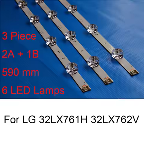 3 Piece Brand New LED Backlight Strip For LG 32LX762V 32LX761H TV Repair LED Backlight Strips Bars A