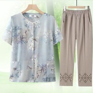 [Taiwan Shipment-Free Shipping] Grandma Clothes Summer Clothes Short-Sleeved Shirts Middle-Aged Elde