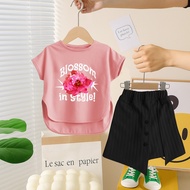 Fashionable Girls' T-Shirt and Shorts Set for Ages 1 2 3 4 5 6 7 8 9 10 11 12 Years baju budak perem