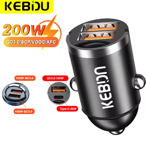 USB Car Charger Quick Charge 4.0 QC4.0 QC3.0 QC SCP 5A PD Type C 200W Fast Phone Charge For iPhone X