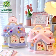 NAESV Cash Box Birthday Gift Cartoon Save Money Key Unlocking Home Decoration Password Money Saving 