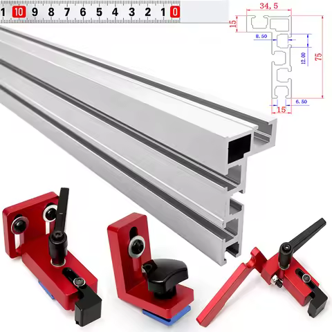 400mm Aluminium Profile Fence Miter Fence Stopper T-tracks and Sliding Brackets Miter Gauge Fence Co