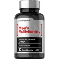 Horbäach Mens Multivitamin | 60 Caplets | Advanced Formula | with Vitamin C, D, Magnesium, Minerals 