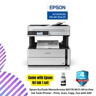 Epson EcoTank Monochrome M3170 Wi-Fi All-in-One Ink Tank Printer - Print, Scan, Copy, Fax with ADF