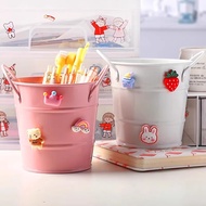 Creative Iron Pen Holder Student Desktop Storage Box Girl Heart Office Pen Barrel Ornaments Simple i