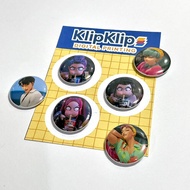 Kpop Demon Hunter Cartoon Animation Pin Brooch Set 3pcs 4.4cm Glossy - KK - F3D