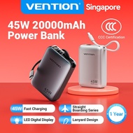 Vention CCC PowerBank 20000mAh  45W 3C Certificate Fast Charging Portable Powerbank  Built in Type C