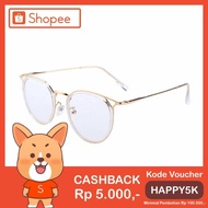 Blue Ray Glasses [Gold] Fashion Wanita - KoreanDesign - HM635