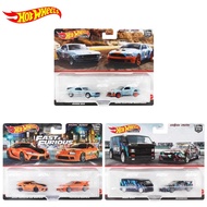 Genuine Hot Wheels Premium Car Culture 2 Pack Children Toys For Boys 1:64 Diecast MBK Van Nissan Sky