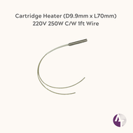 Cartridge Heater (D9.9mm x L70mm) 220V 250W C/W 1ft Wire