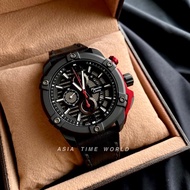 *Ready Stock*ORIGINAL Alexandre Christie 6613MCLIPBARE Quartz Genuine Leather Water Resistant Chronograph Men’s Watch