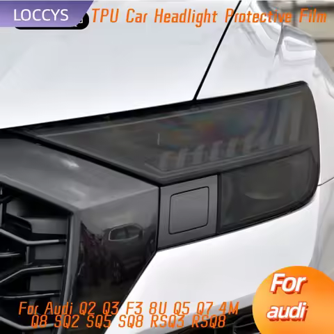 For Audi Q2 Q3 F3 8U Q5 Q7 4M Q8 SQ2 SQ5 SQ8 RSQ3 RSQ8 Car Headlight Tint Smoked Black Protective Fi