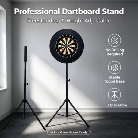 Dart board tripod Dart board stand Dart accessories Sturdy and durable Adjustable height Portable an