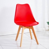 Curvy Nordic Chair PU Leather Material Solid Wood Leg Modern Dining Chair Eames Lounge Kerusi Makan