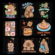Iron-on image, heat Sticker Capybara CB7 model (Multiple sizes & Patterns)