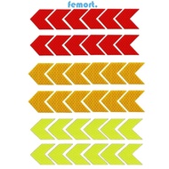 FEMORT 36Pcs Strong Reflective Arrow Decals, Reflective Material Arrow Safety Warning Stripe Adhesive Decals, Red + Yellow + Green