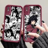 Burgundy Case for Xiaomi Redmi 9T 9A A1 A2 Note 8 POCO M3 D-46 Demon Slayer