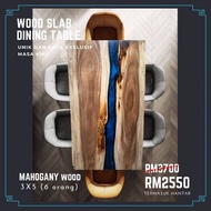 Meja makan kayu balak / dining table wood slab