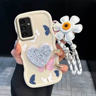 For Galaxy A15 4G/A12/A12 (India)/A12 Nacho/A13/A14 5G/A14 4G/A15/A16/A17 3pcs( Monotonous Butterfly