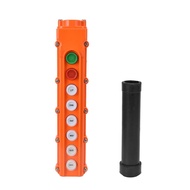 8 Ways Rainproof Crane Push Button Switch, COB-63A Up-Down East/South/West/North and ON/OFF Orange H