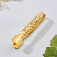 1pc Gold-Color Tea Accessories Set: Incense Clip, Tea Tong, Sugar Tong, Ice Tong